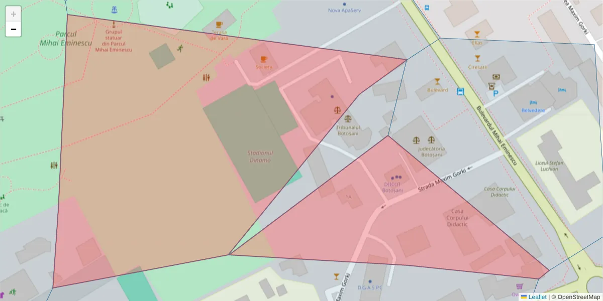 Hartă a codului poștal  și a codurilor poștale învecinate