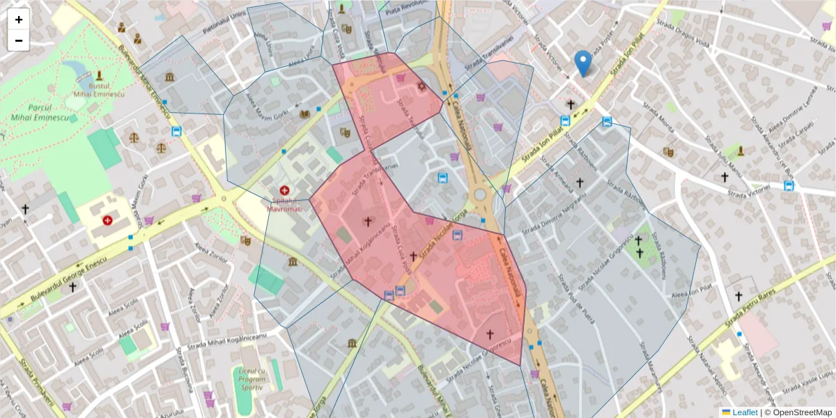 Hartă a codului poștal  și a codurilor poștale învecinate