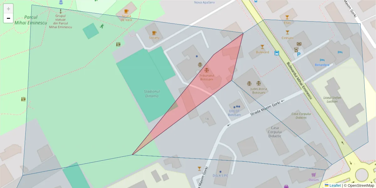 Hartă a codului poștal  și a codurilor poștale învecinate