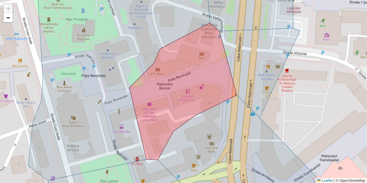 Hartă a codului poștal  și a codurilor poștale învecinate