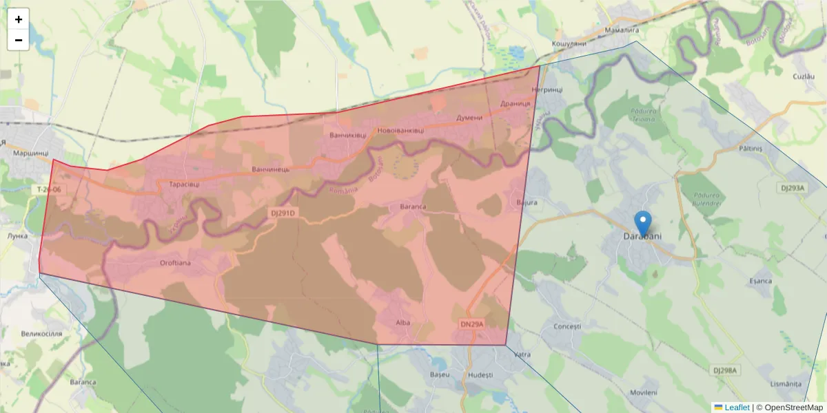 Hartă a codului poștal  și a codurilor poștale învecinate
