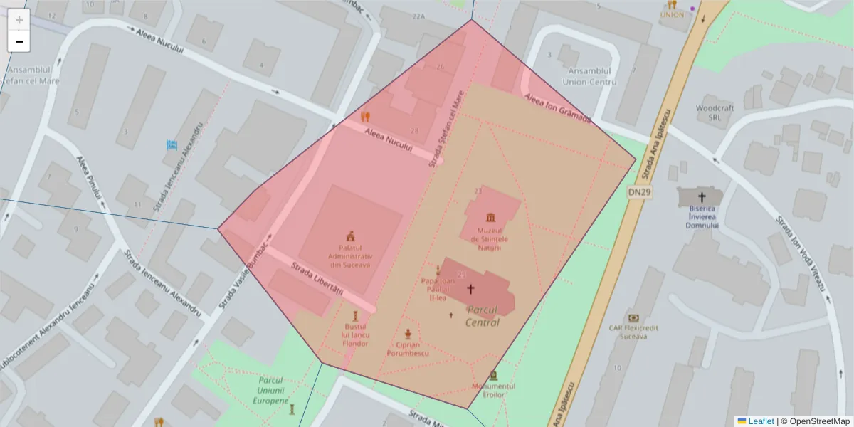 Hartă a codului poștal  și a codurilor poștale învecinate