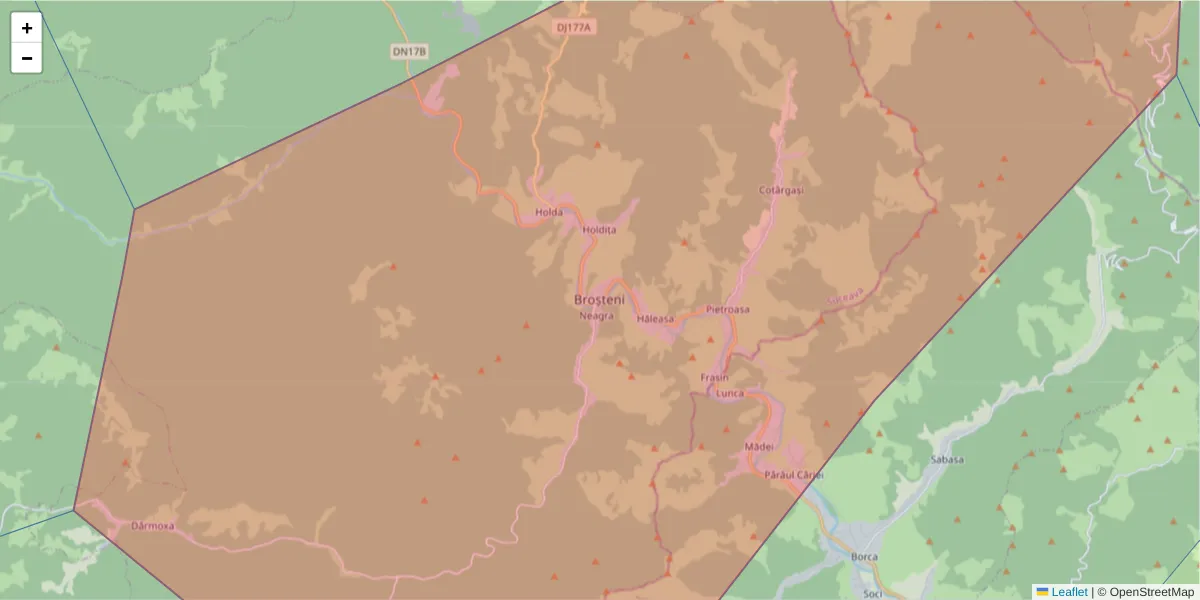 Hartă a codului poștal  și a codurilor poștale învecinate