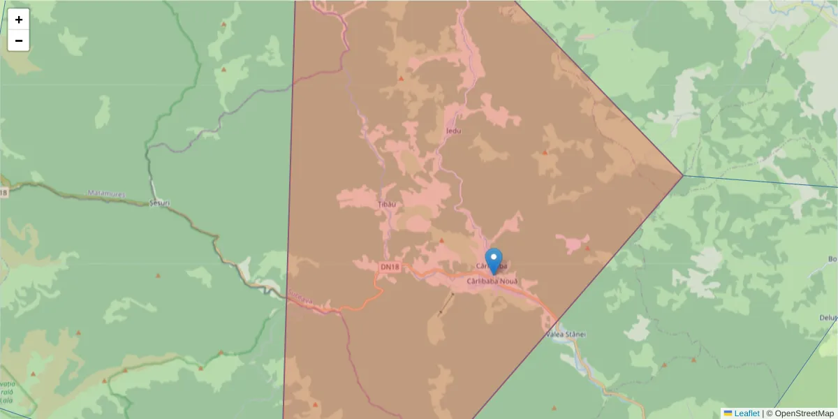 Hartă a codului poștal  și a codurilor poștale învecinate