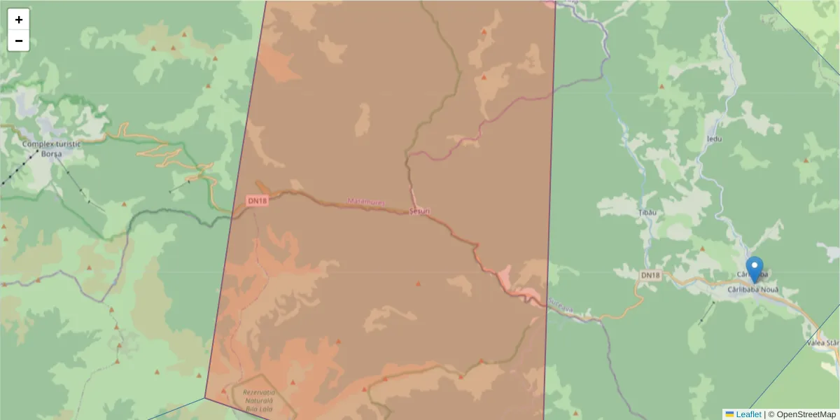 Hartă a codului poștal  și a codurilor poștale învecinate
