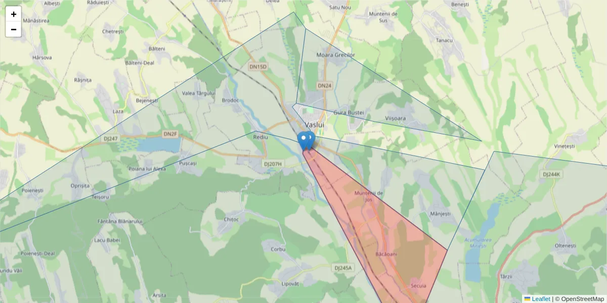 Hartă a codului poștal  și a codurilor poștale învecinate