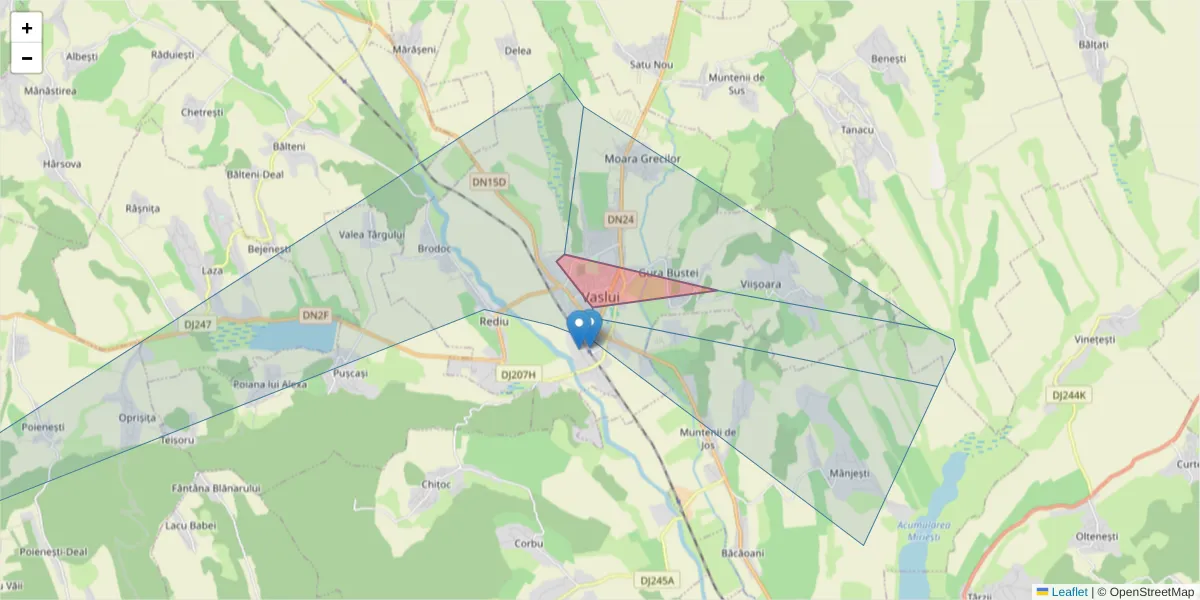 Hartă a codului poștal  și a codurilor poștale învecinate