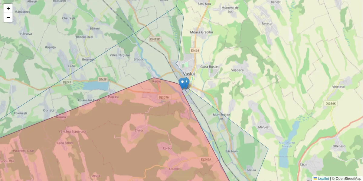 Hartă a codului poștal  și a codurilor poștale învecinate