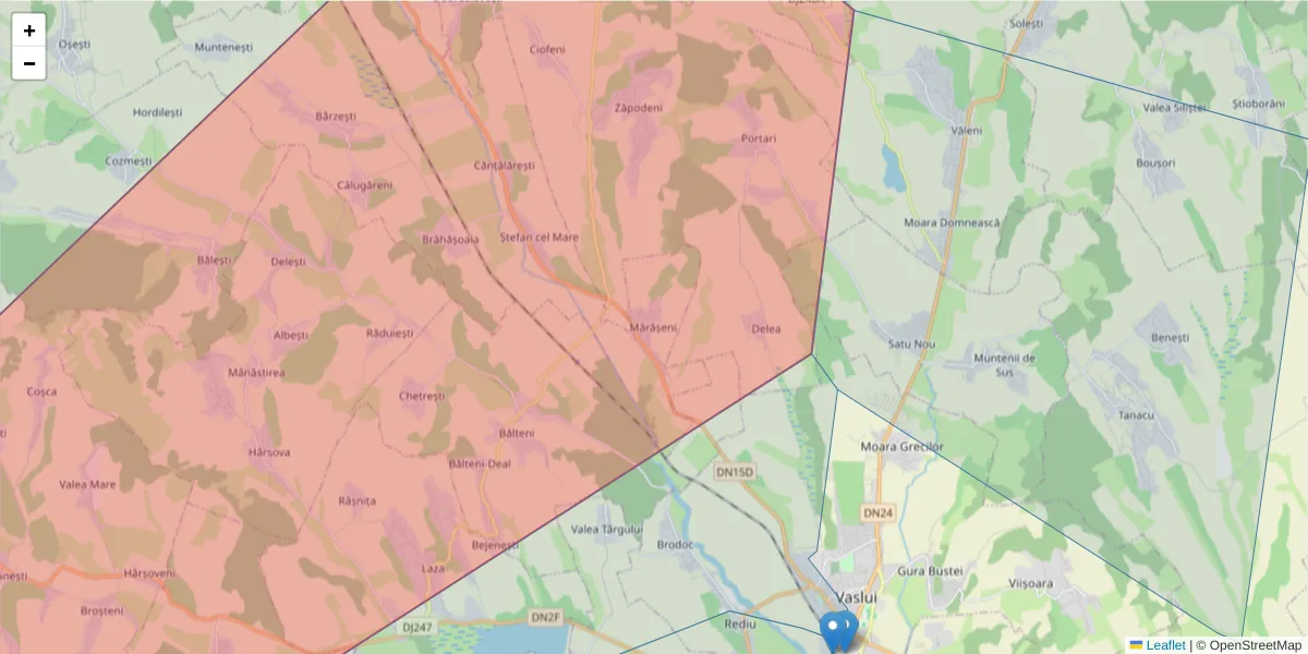 Hartă a codului poștal  și a codurilor poștale învecinate