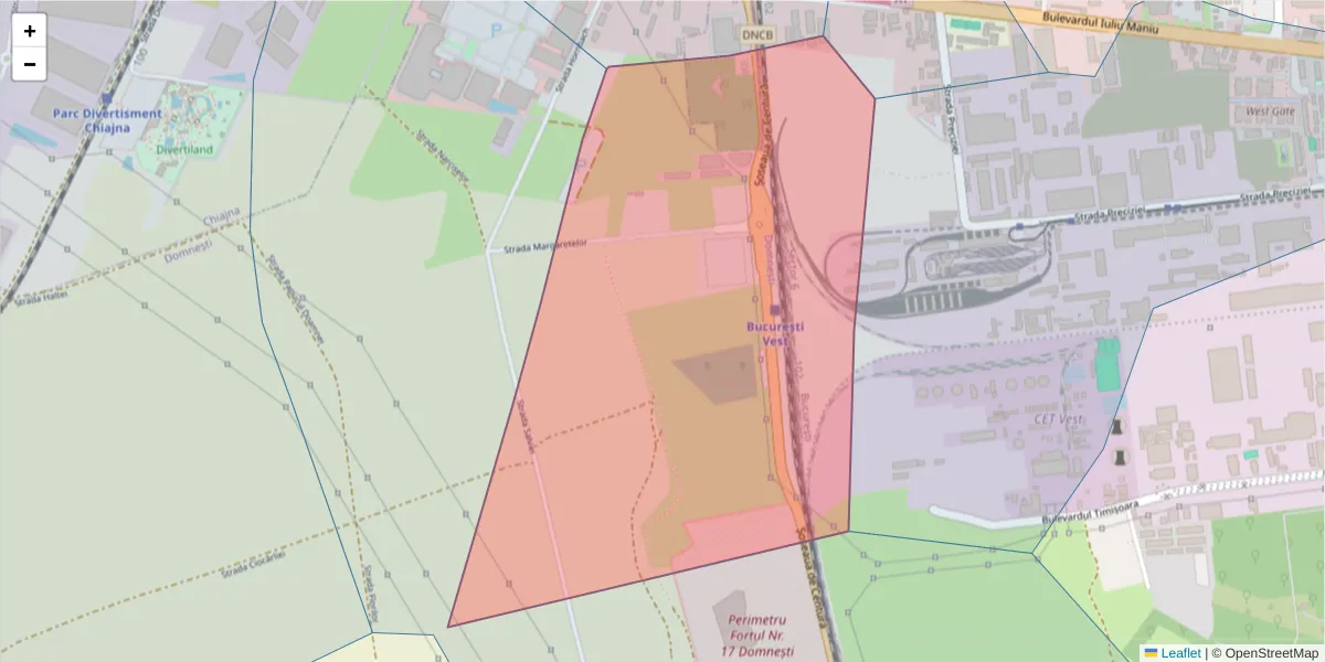 Hartă a codului poștal  și a codurilor poștale învecinate