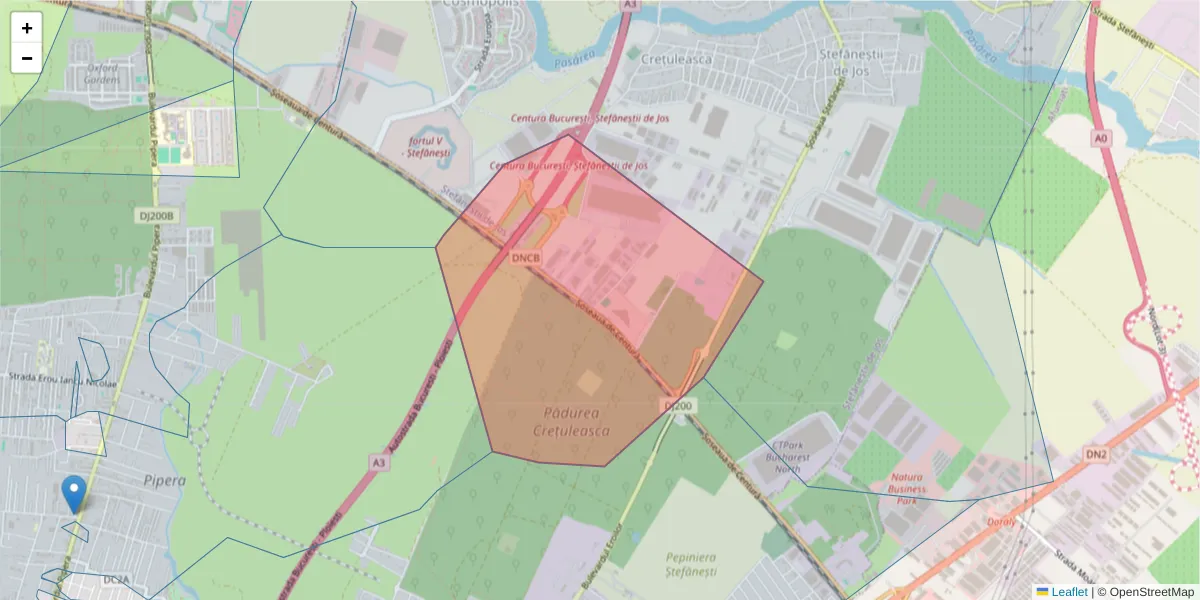 Hartă a codului poștal  și a codurilor poștale învecinate