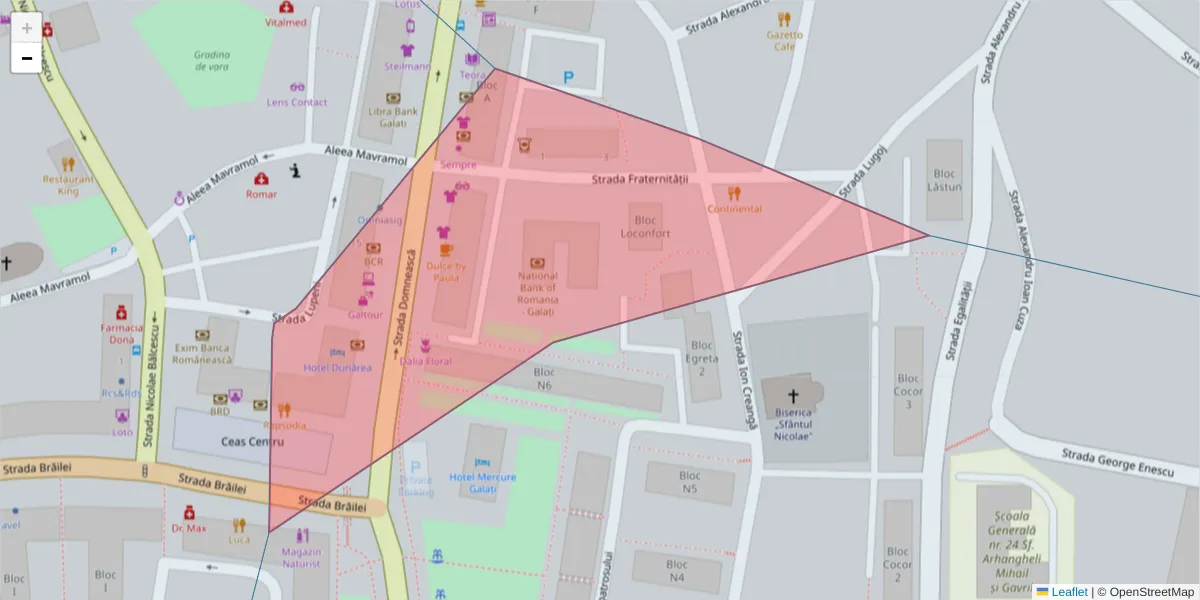 Hartă a codului poștal  și a codurilor poștale învecinate