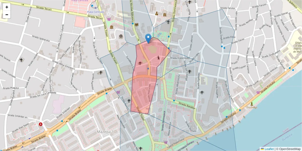 Hartă a codului poștal  și a codurilor poștale învecinate