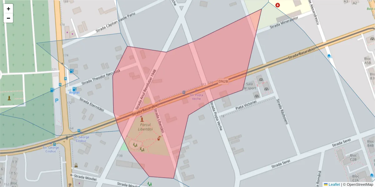 Hartă a codului poștal  și a codurilor poștale învecinate