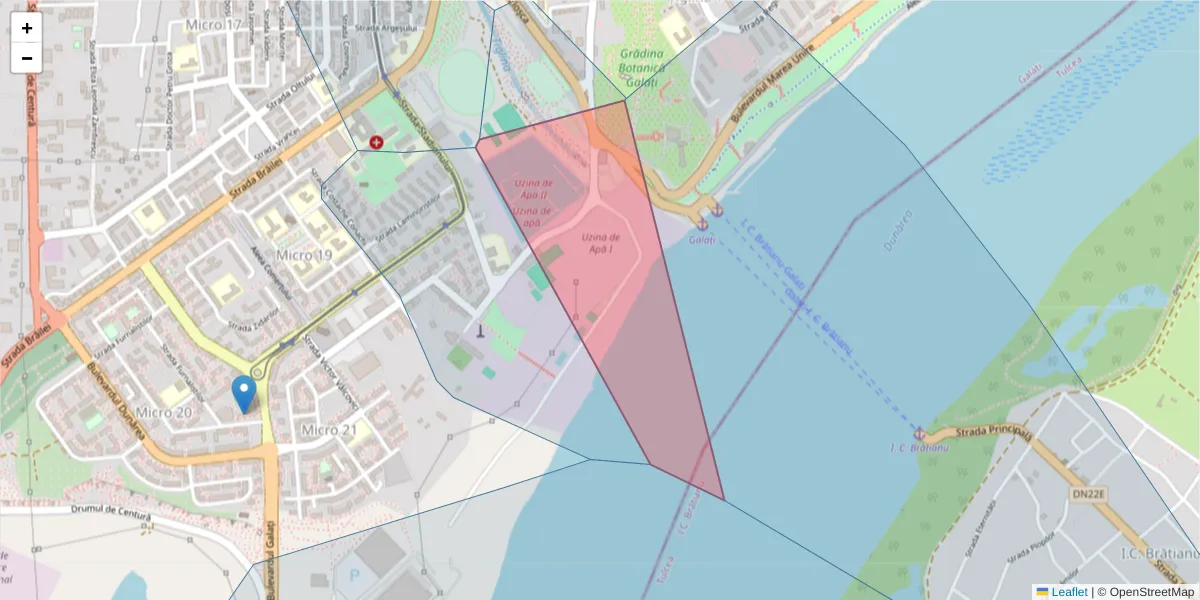 Hartă a codului poștal  și a codurilor poștale învecinate