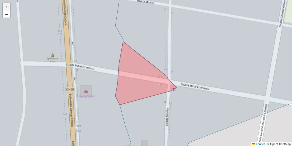 Hartă a codului poștal  și a codurilor poștale învecinate