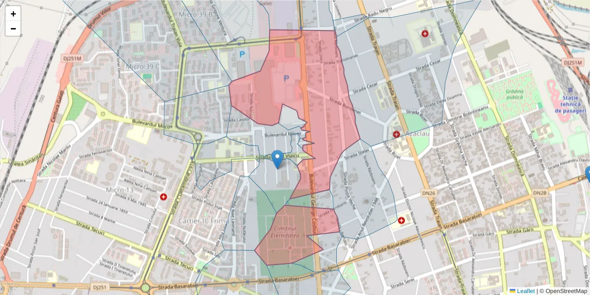 Hartă a codului poștal  și a codurilor poștale învecinate