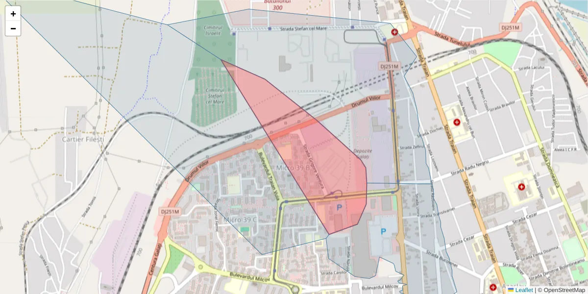 Hartă a codului poștal  și a codurilor poștale învecinate