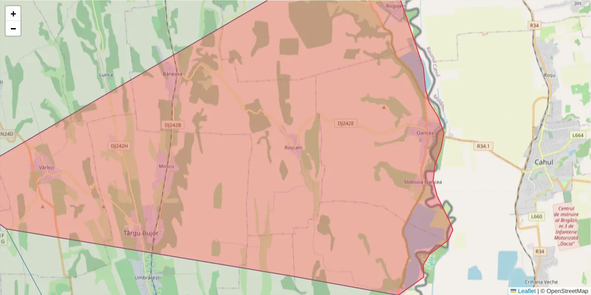 Hartă a codului poștal  și a codurilor poștale învecinate