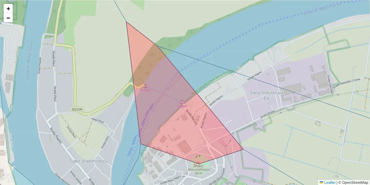 Hartă a codului poștal  și a codurilor poștale învecinate
