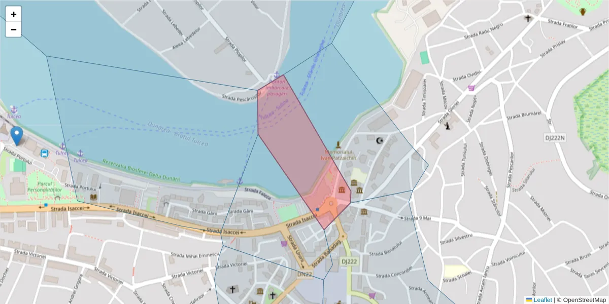 Hartă a codului poștal  și a codurilor poștale învecinate