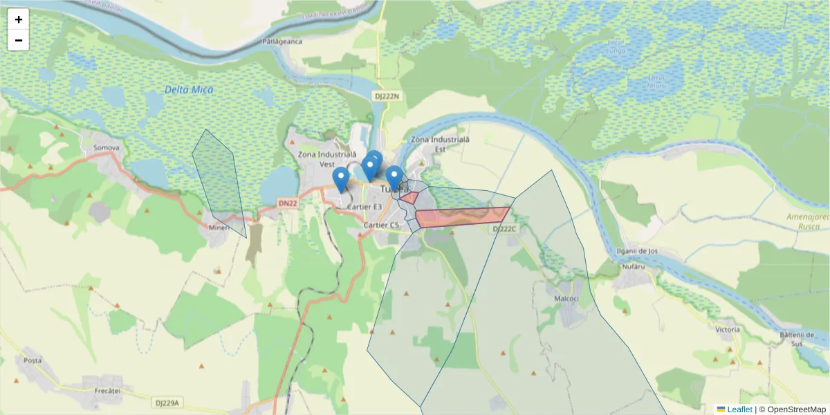 Hartă a codului poștal  și a codurilor poștale învecinate