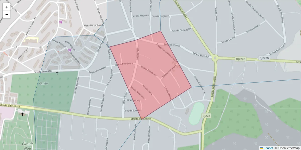 Hartă a codului poștal  și a codurilor poștale învecinate