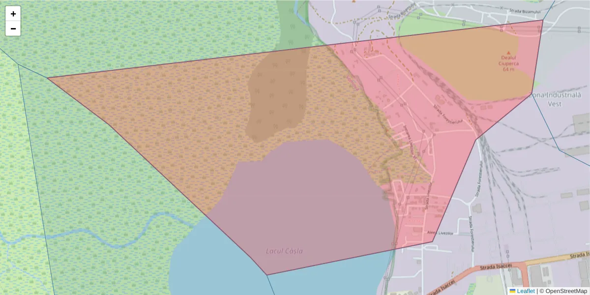 Hartă a codului poștal  și a codurilor poștale învecinate