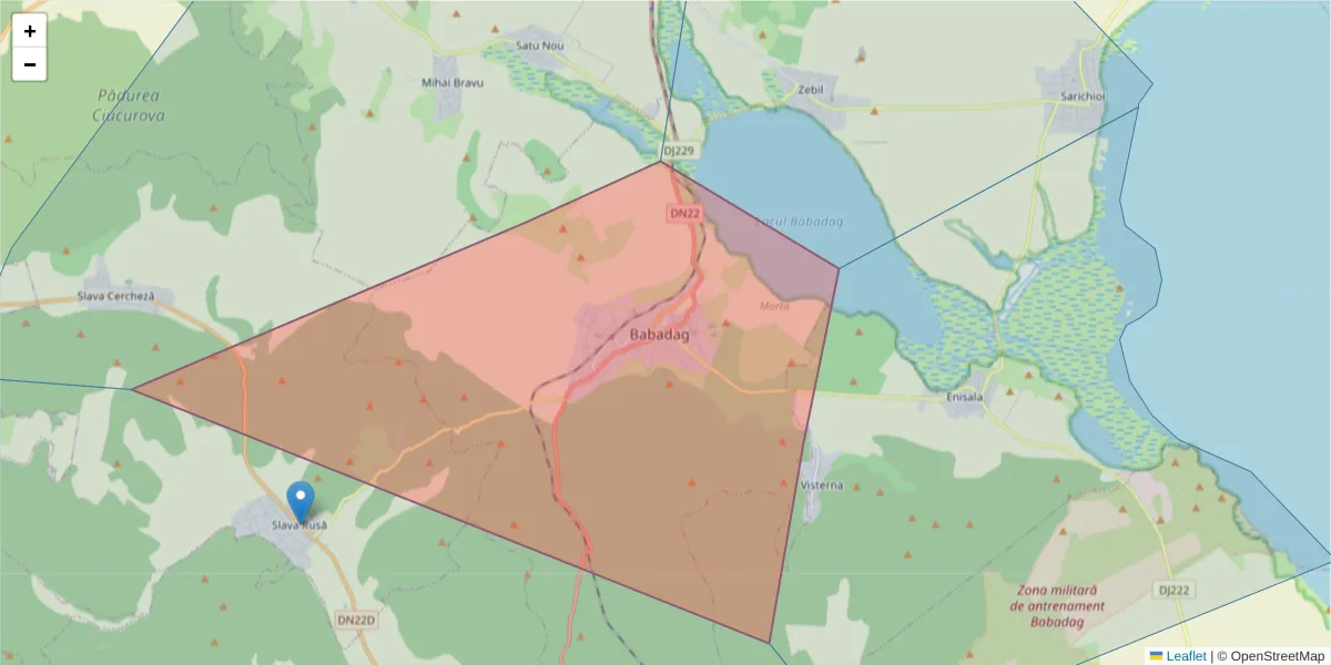 Hartă a codului poștal  și a codurilor poștale învecinate