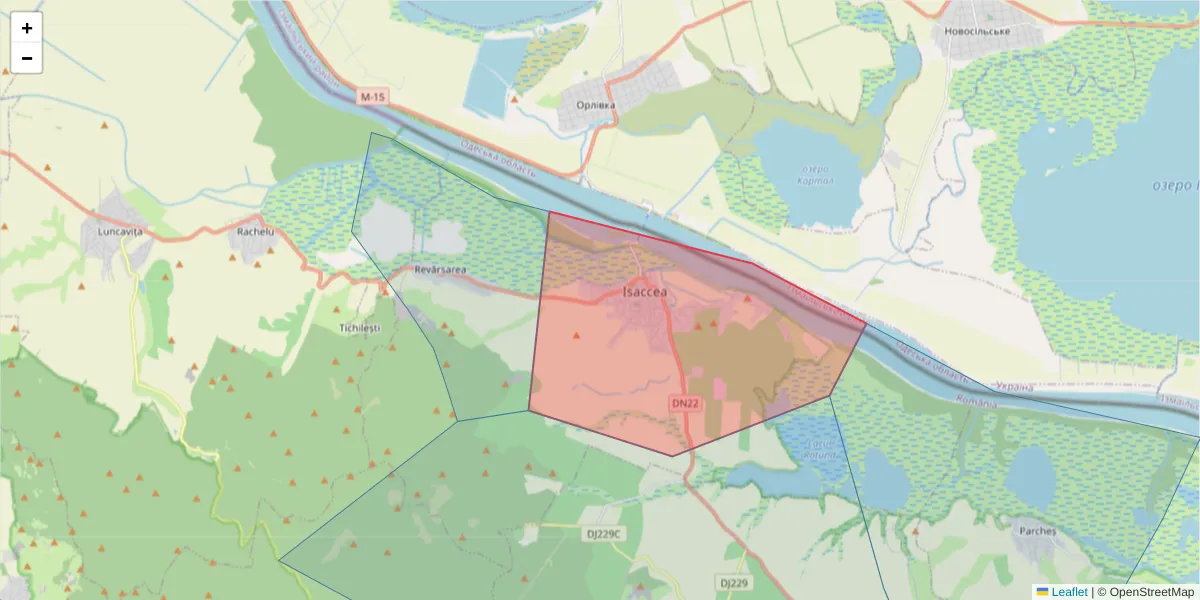 Hartă a codului poștal  și a codurilor poștale învecinate