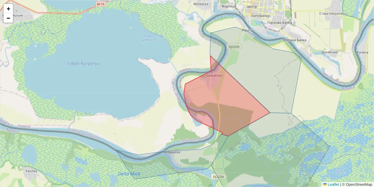 Hartă a codului poștal  și a codurilor poștale învecinate
