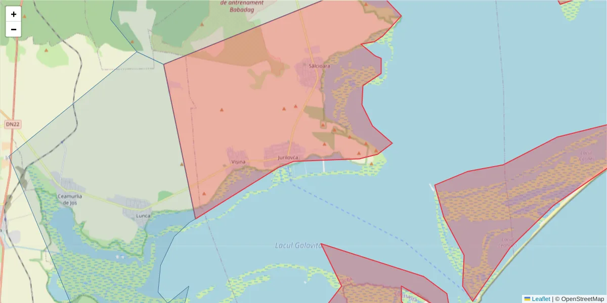 Hartă a codului poștal  și a codurilor poștale învecinate