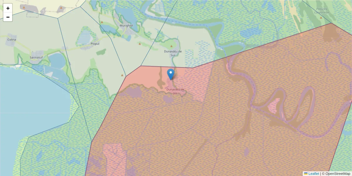 Hartă a codului poștal  și a codurilor poștale învecinate