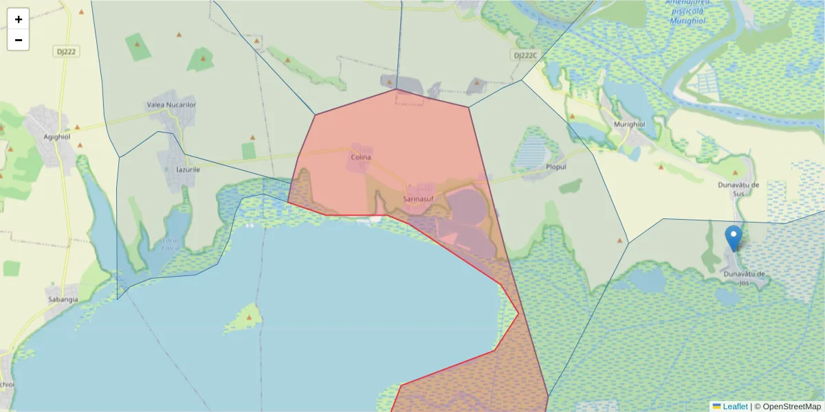 Hartă a codului poștal  și a codurilor poștale învecinate