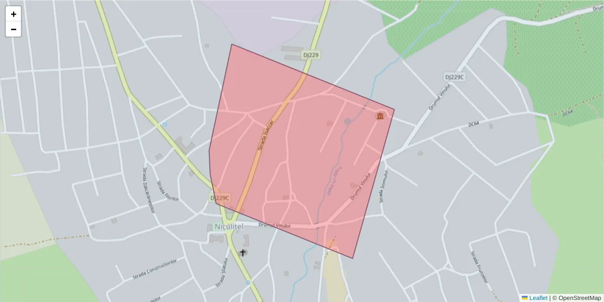 Hartă a codului poștal  și a codurilor poștale învecinate