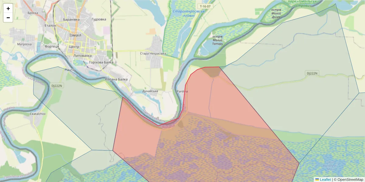 Hartă a codului poștal  și a codurilor poștale învecinate