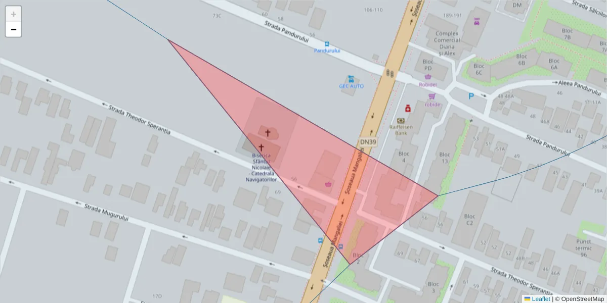 Hartă a codului poștal  și a codurilor poștale învecinate