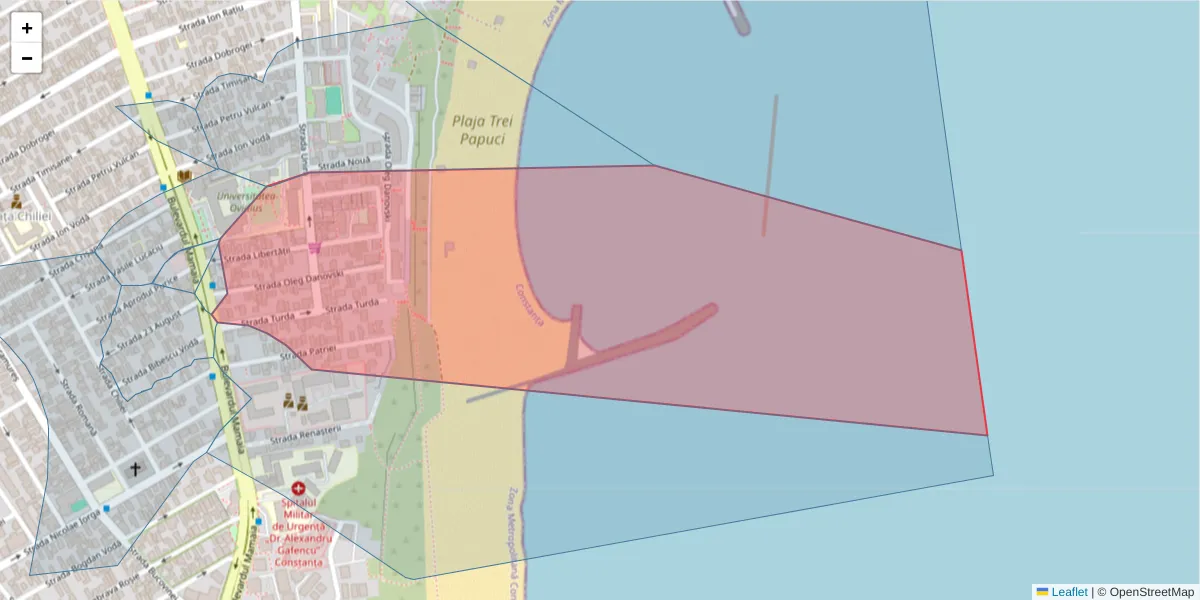 Hartă a codului poștal  și a codurilor poștale învecinate
