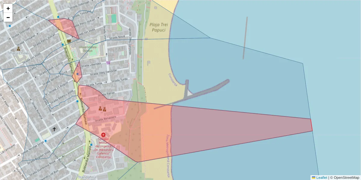 Hartă a codului poștal  și a codurilor poștale învecinate