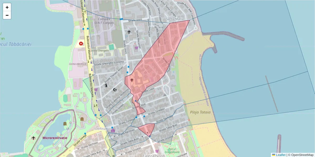 Hartă a codului poștal  și a codurilor poștale învecinate