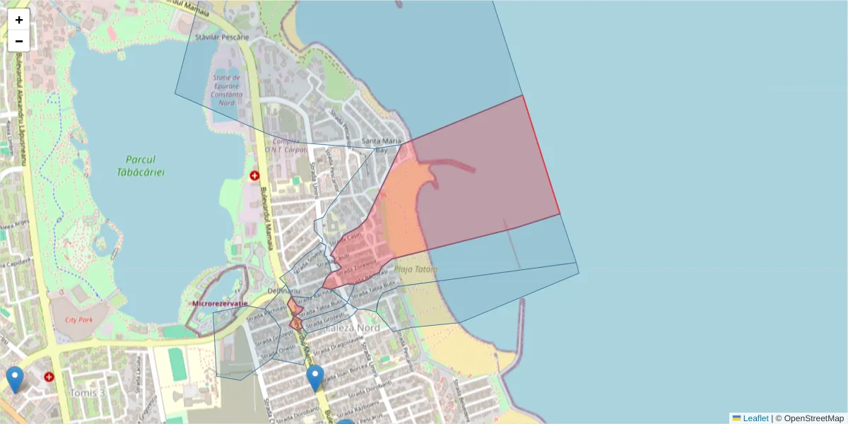 Hartă a codului poștal  și a codurilor poștale învecinate