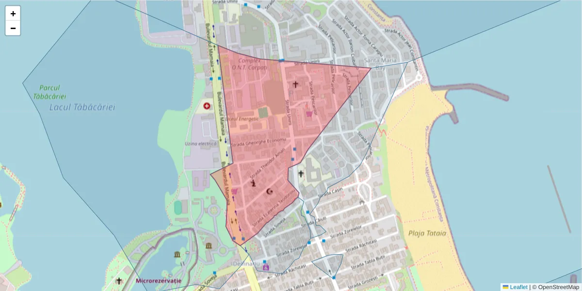 Hartă a codului poștal  și a codurilor poștale învecinate