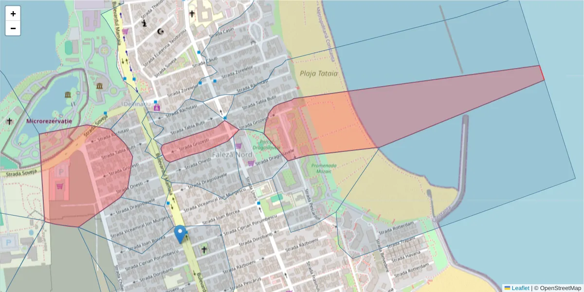 Hartă a codului poștal  și a codurilor poștale învecinate