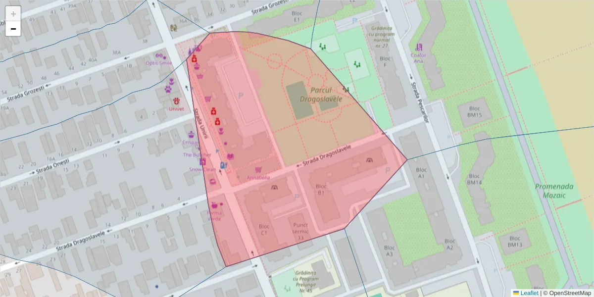 Hartă a codului poștal  și a codurilor poștale învecinate