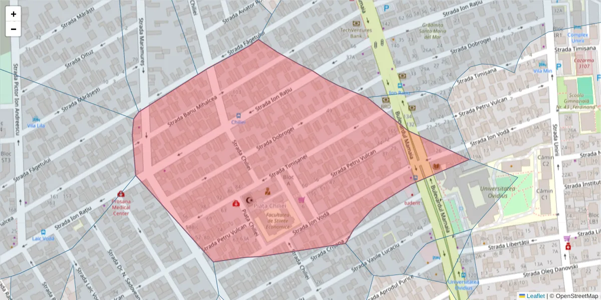 Hartă a codului poștal  și a codurilor poștale învecinate