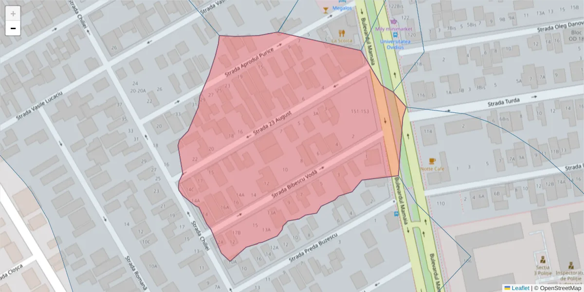 Hartă a codului poștal  și a codurilor poștale învecinate