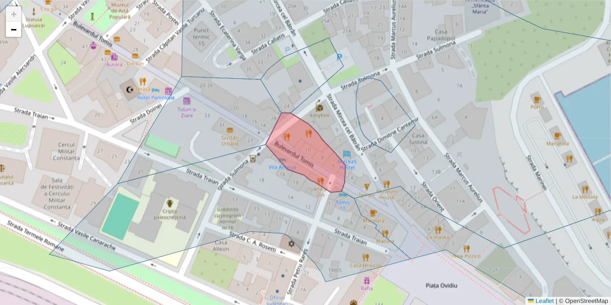 Hartă a codului poștal  și a codurilor poștale învecinate