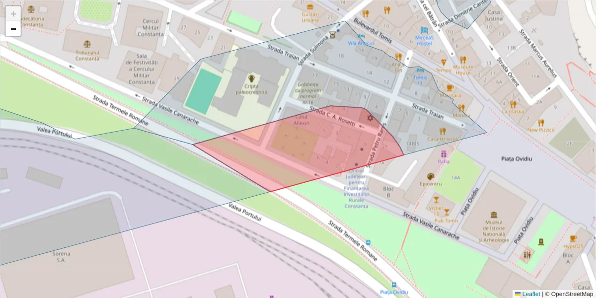 Hartă a codului poștal  și a codurilor poștale învecinate