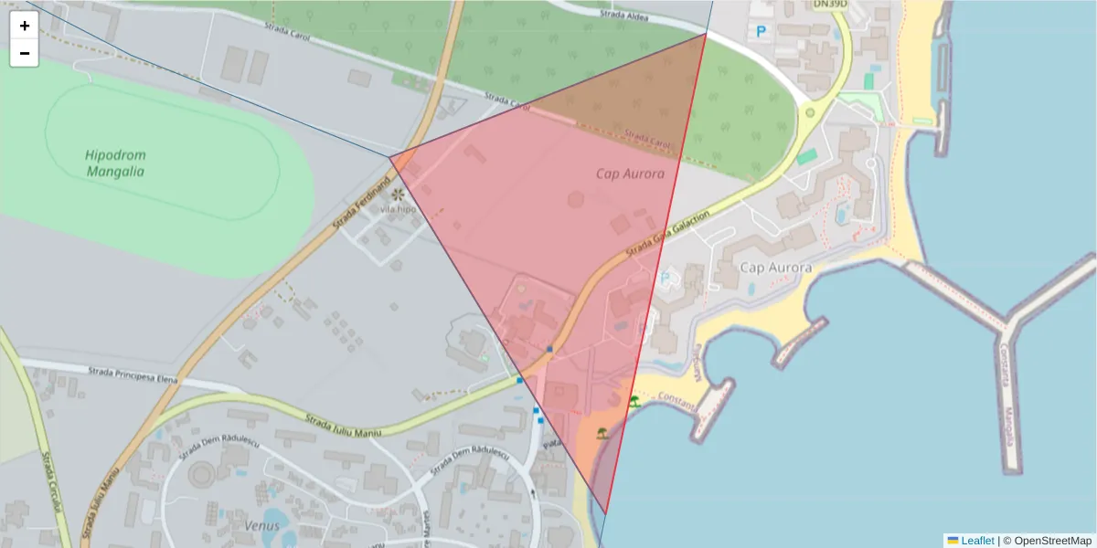 Hartă a codului poștal  și a codurilor poștale învecinate