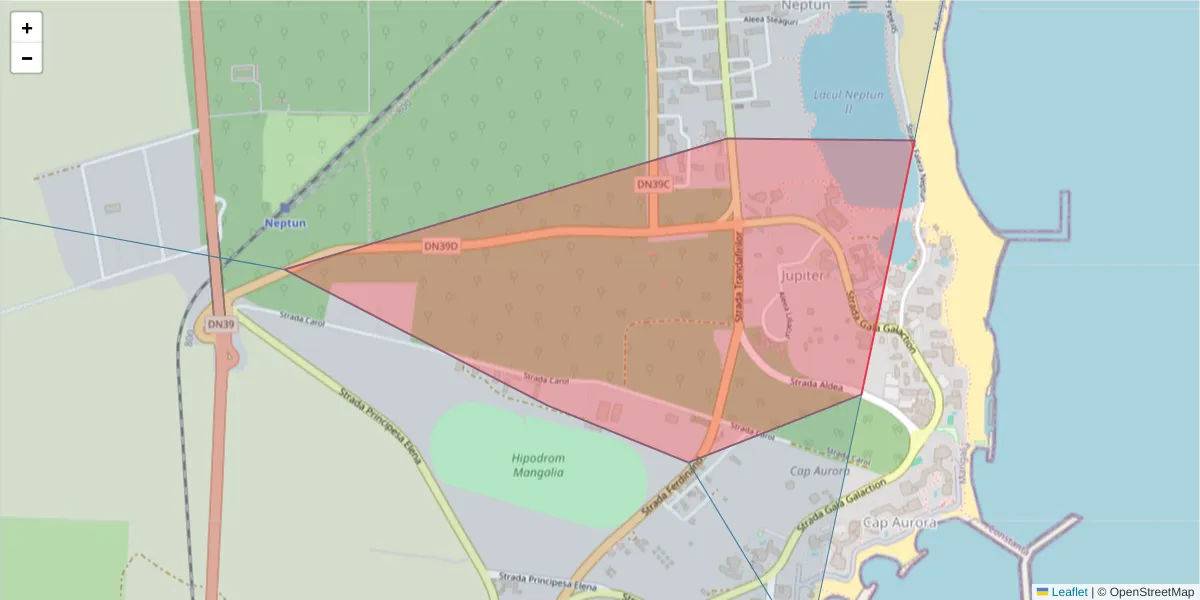 Hartă a codului poștal  și a codurilor poștale învecinate